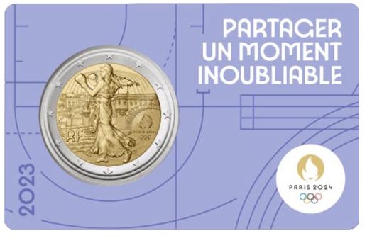 Frankreich 2€ 2023 - Olympia 2024 CC violett