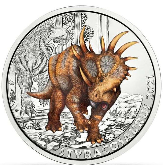 3 Euro Dinotaler 2021 - Styracosaurus #8