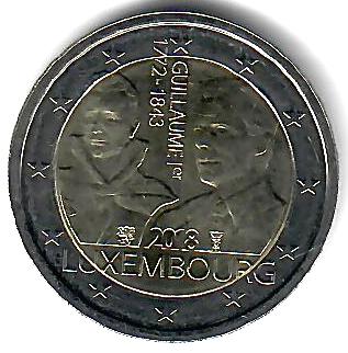 Luxemburg 2€ 2018 - 175. Todestag Guillaume I.