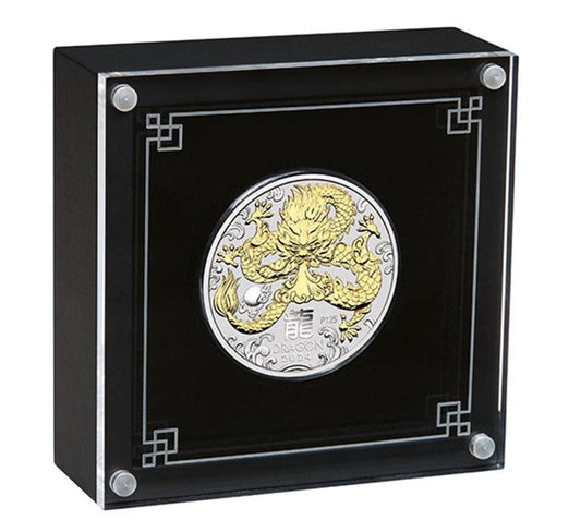Australien - Lunar III Drache BU gilded 2024 - Edelmetalle Koitz GnbR