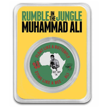 1 oz Silbermünze 2023 Rumble in the Jungle – Muhammad Ali, Coincard, Niue

