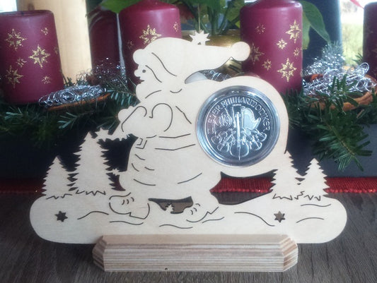 Münzenständer aus Holz - Weihnachtsmann