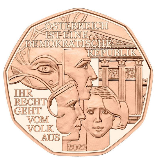 5 Euro Kupfer 2022 - Demokratie