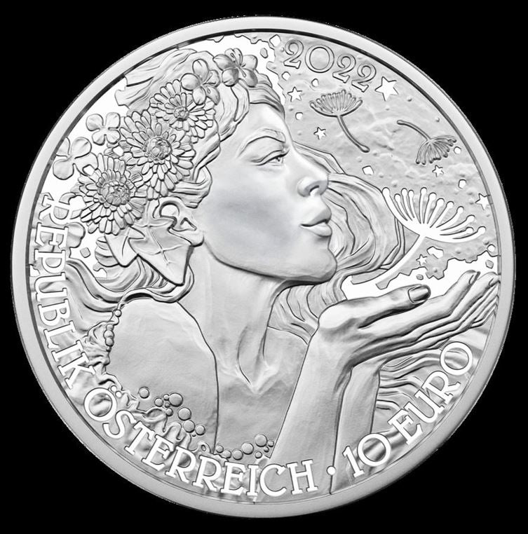 10 Euro Silber 2022 Löwenzahn hgh im Folder