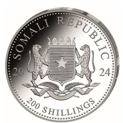 Somalia Elefant 2024 2 oz Silber African Wildlife