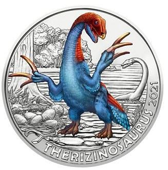 3€ Dinotaler 2021 - Therizinosaurus #6