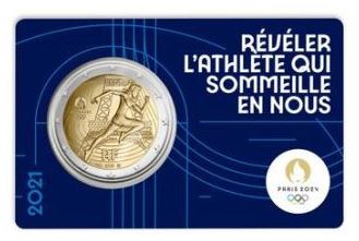 Frankreich 2€ 2021 - Olympia 2024 CC blau