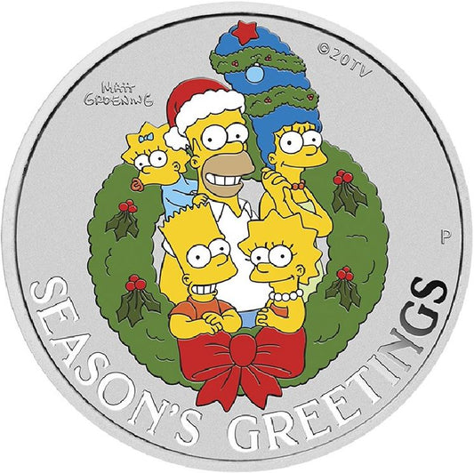 Tuvalu - Simpsons Season`s Greetings 2022 coloriert