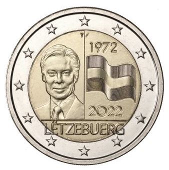 Luxemburg 2€ 2022 - 50 Jahre Luxemburg Flagge