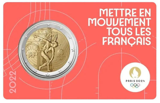 Frankreich 2€ 2022 - Olympia 2024 CC rot