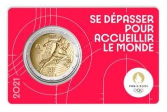 Frankreich 2€ 2021 - 5x Olympia 2024 Coincards