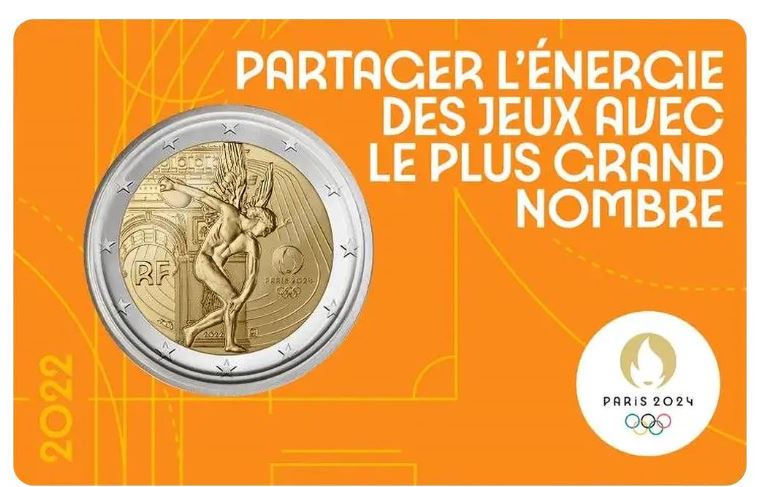 Frankreich 2€ 2022 - Olympia 2024 CC orange