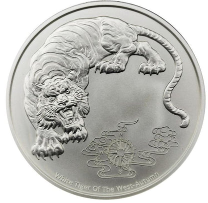 Silbermünze Samoa 2023 – Weißer Tiger, 1 oz, Four Guardians Serie, erste Ausgabe

