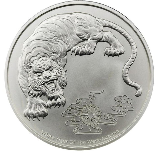 Silbermünze Samoa 2023 – Weißer Tiger, 1 oz, Four Guardians Serie, erste Ausgabe

