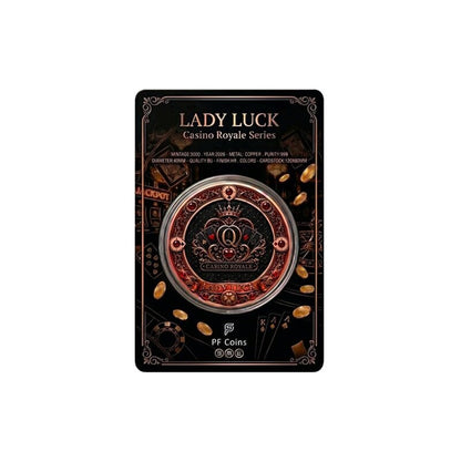 Lady Luck Casino Royale 2026 Kupfermedaille in Präsentationskarte