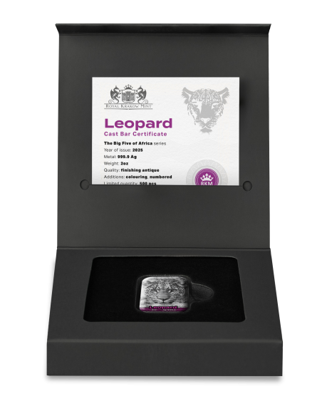 Krakow Mint - 2oz Big Five Leopard Barren 2025 - Edelmetalle Koitz GnbR