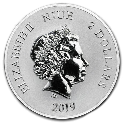 Niue Celestial Animals Green Dragon 2019 – Rückseite mit Elizabeth II.