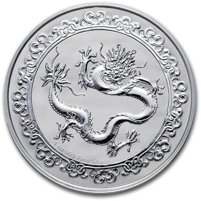 Niue Celestial Animals Green Dragon 2019 – Vorderseite mit Drachenmotiv