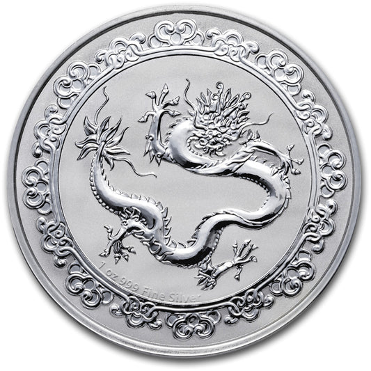 Niue Celestial Animals Green Dragon 2019 – Vorderseite mit Drachenmotiv