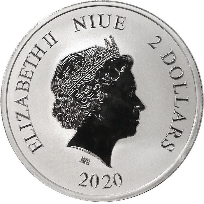 Niue Celestial Animals Red Phoenix 2020 – Rückseite mit Elizabeth II.