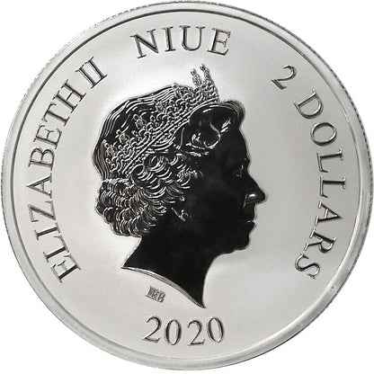 Niue Celestial Animals Red Phoenix 2020 – Rückseite mit Elizabeth II.