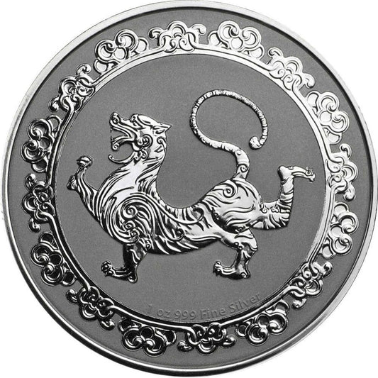 Niue Celestial Animals White Tiger 2019 – Vorderseite mit Tigermotiv