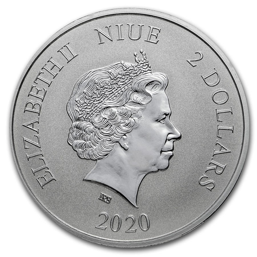 Niue Celestial Animals Yellow Snake 2020 – Rückseite mit Elizabeth II.