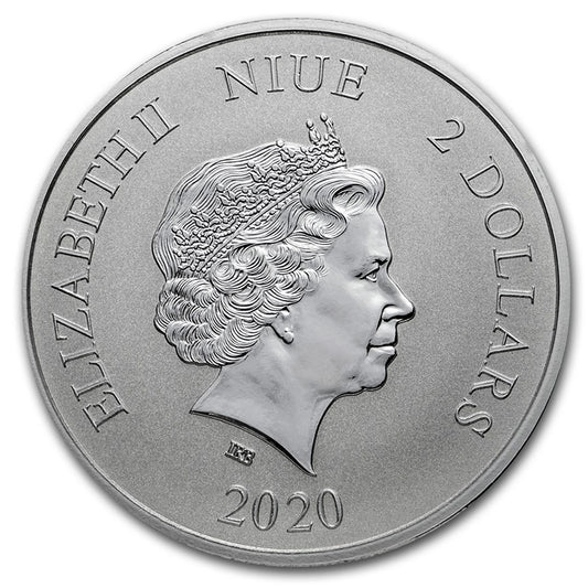 Niue Celestial Animals Yellow Snake 2020 – Rückseite mit Elizabeth II.