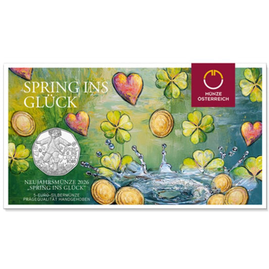 5 Euro Silber Neujahrsmünze Spring ins Glück 2026