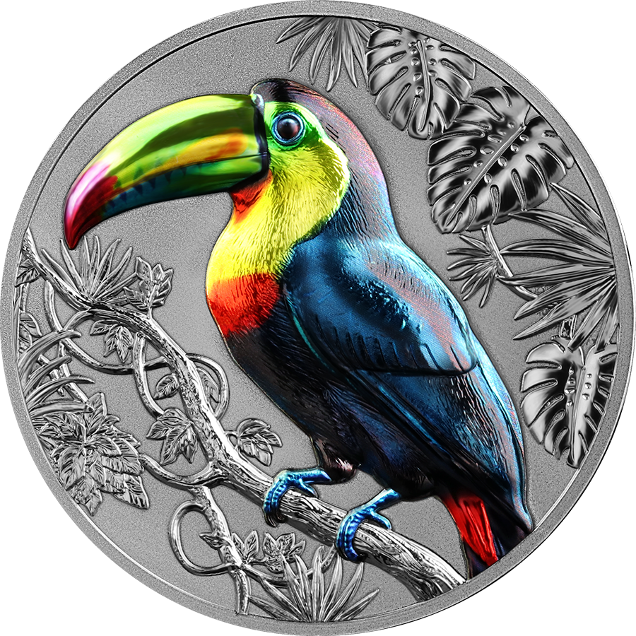 Niue Rainbow Toucan 2026 2 oz Silber High Relief