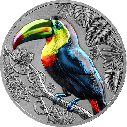 Niue Rainbow Toucan 2026 2 oz Silber High Relief
