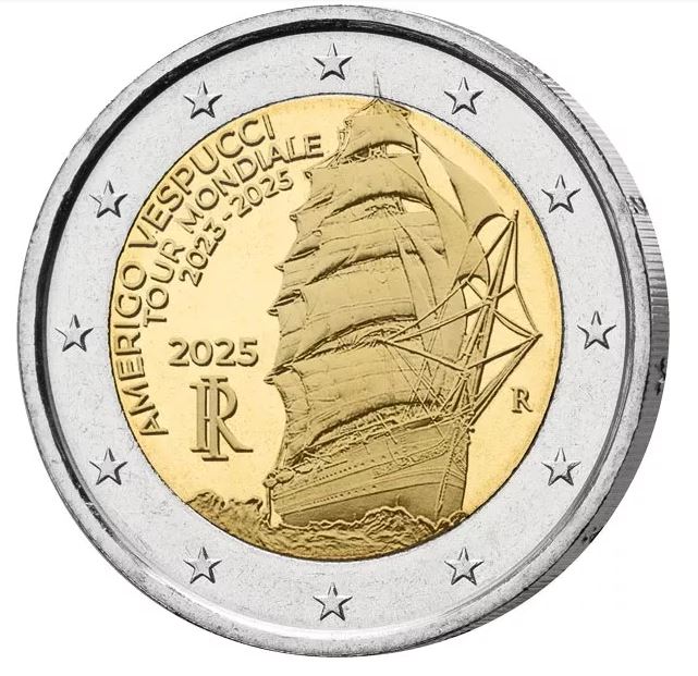 Italien 2€ 2025 - Weltreise Vespucci - Edelmetalle Koitz GnbR