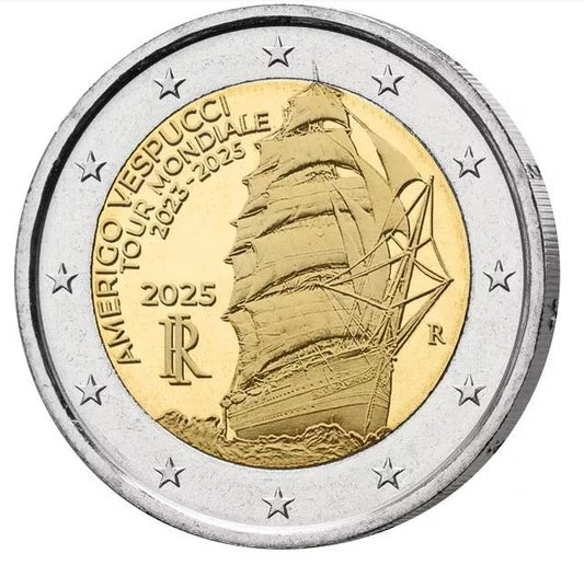 Italien 2€ 2025 - Weltreise Vespucci - Edelmetalle Koitz GnbR