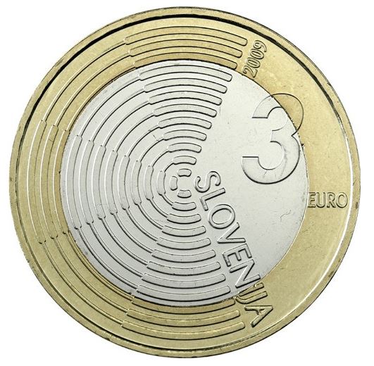 Slowenien 3 € Bimetall 100 Jahre Erstflug 2009 - Edelmetalle Koitz GnbR