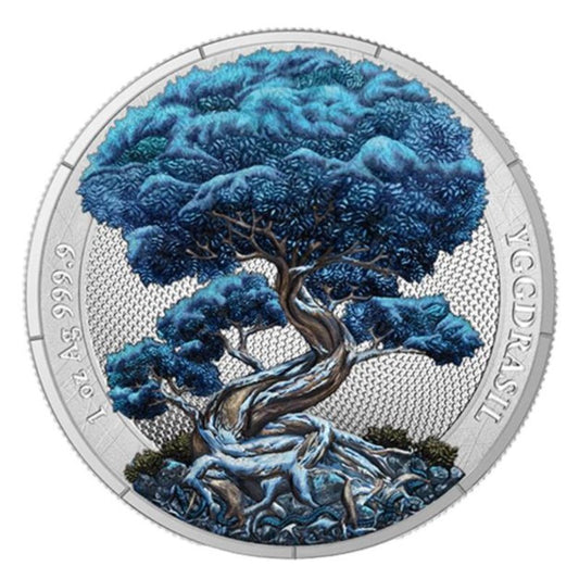 Yggdrasil Winter 2025 – Silbermünze mit metallic Veredelung in Kapsel und Box, 1 oz Germania

