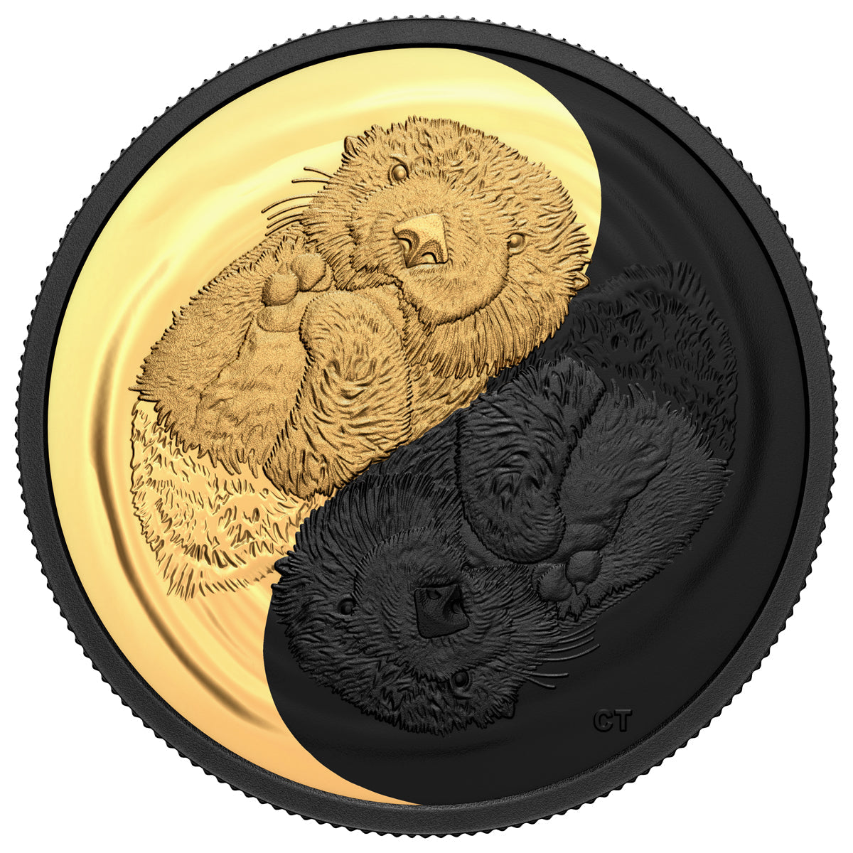 Kanada 20 Dollar 2022 Schwarz & Gold Otter – Vorderseite