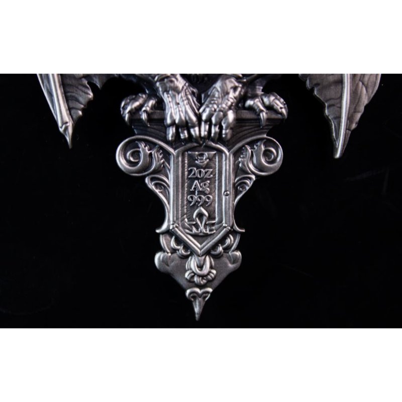 Gargoyle 2 oz Silbermedaille – gotischer Wasserspeier in High Relief, stapelbar

