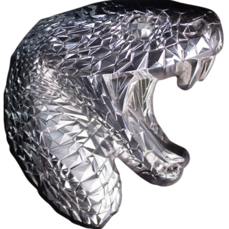 Lowpoly Lunar Snake – antike 2 oz Silbermedaille im geometrischen Schlangendesign

